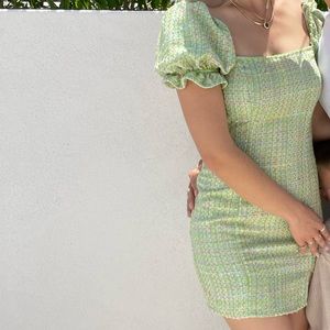 Pastel light green Blue Blush dress
